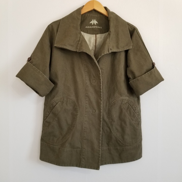 Awakening Reversible Olive Green Jacket Size Small - Picture 1 of 13